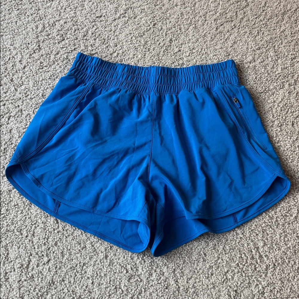 NWOT CRZ YOGA Dolphin Hem Athletic Running Shorts 3”- Sparkle Blue -  Women’s XS